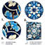 Motif abstrait bleu et blanc - Art mural en métal abstrait-1416782283