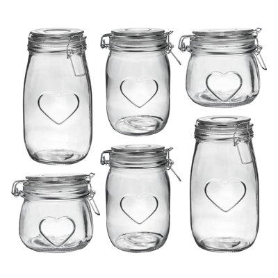 Nicola Spring - Heart Glass Storage Jars - 3 Sizes