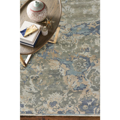 Dakarri Hand-Knotted Wool Azure Blue Area Rug