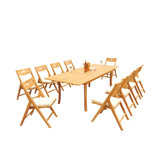 Surfliner Outdoor 11 - Piece Teak Dining Set