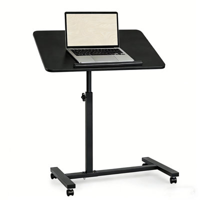 Height Adjustable Side Table with Wheels