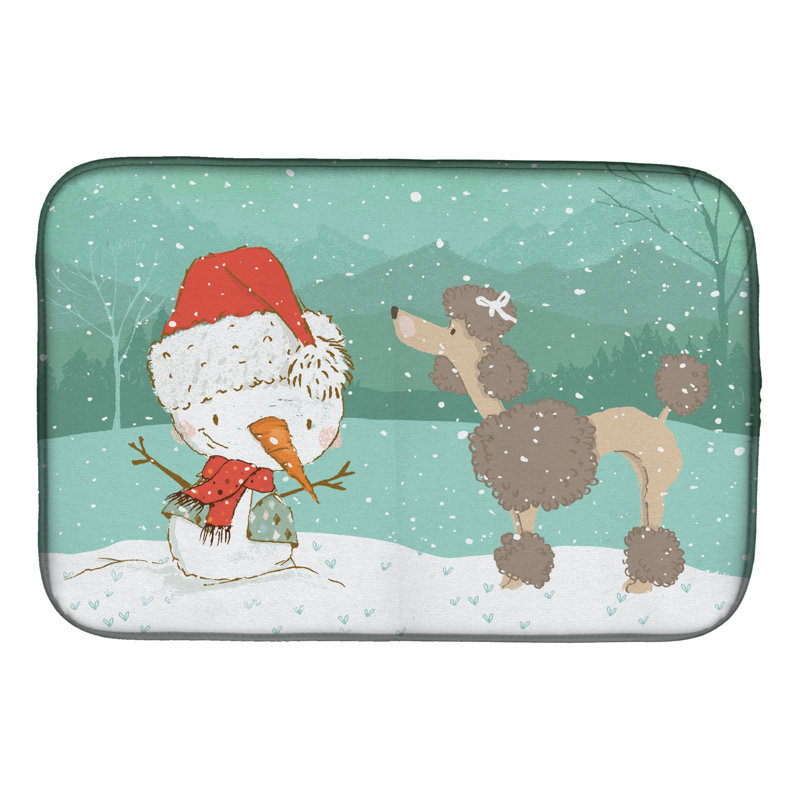 Snowman Christmas, Brown Poodle