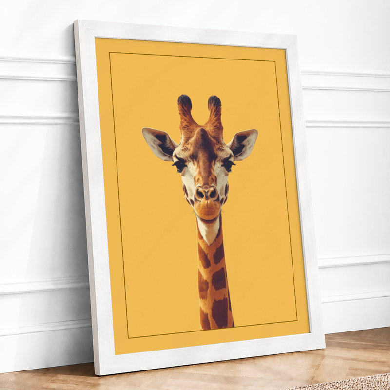 Gentle Giraffe Modern - Framed Print, A1 - 84.1 x 59.4 cm, White