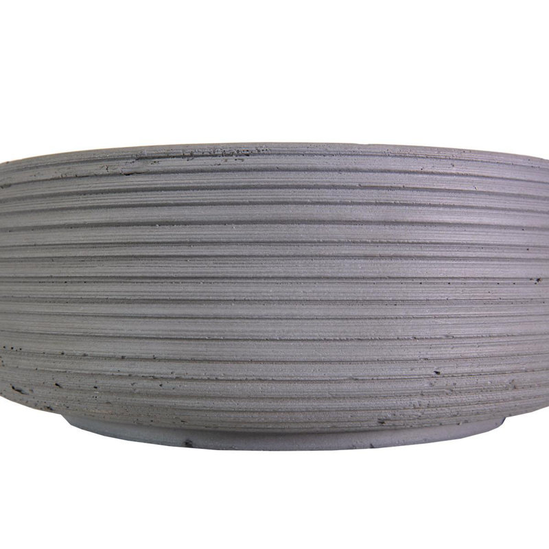 Fibreglass Plant Pot, 12cm H x 31cm W x 31cm D, Light Grey