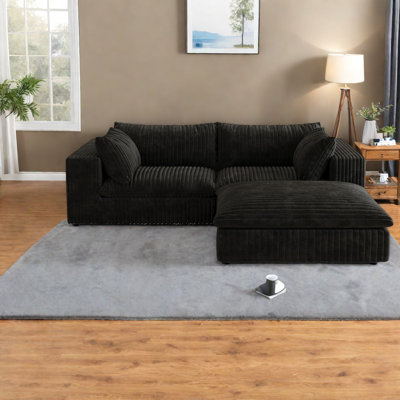 Versatile Cloud Sofas, Corduroy, Modular Design, Living Room, Black