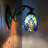 Seibel Tiffany Sconce Lamps Green Stained Glass Pull Chain Switch LED Blub Included 6"W*11"D*9"H-1215785810