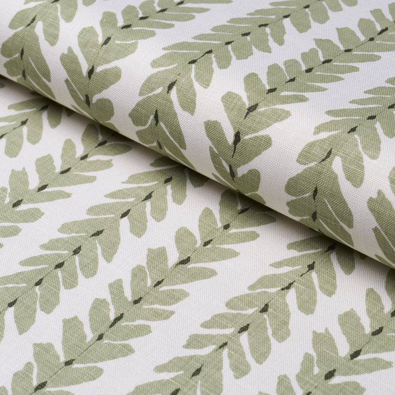 Schumacher X Veere Grenney Woodperry Fabric, Moss