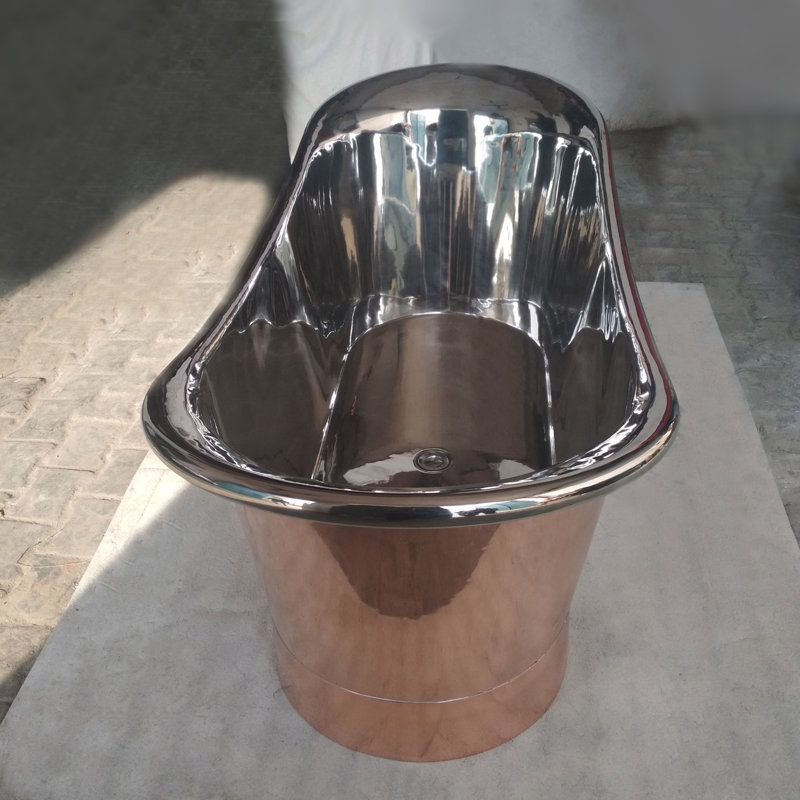 1880mm x 711mm Freestanding Soaking Copper Bathtub