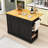 Kitchen Island with Drop Leaf,Power Outlet and 5 Side Racks-1066313935