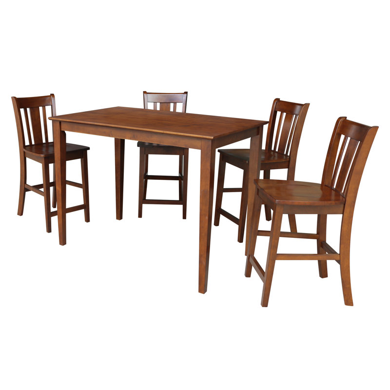 Calvina 4 - Person Solid Wood Solid Wood Top Four Leg Dining Set, Espresso