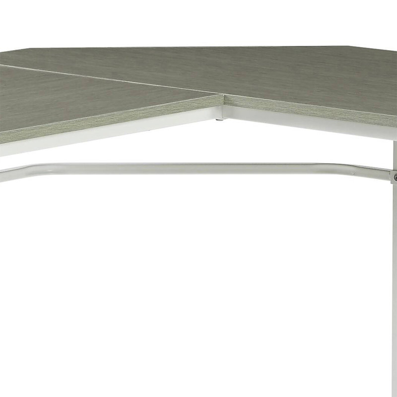 Grey And White L-Shape Computer Desk
