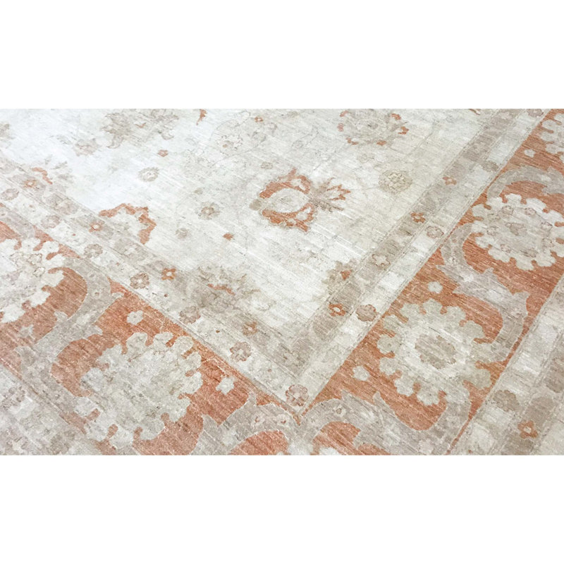 Ziegler Wool Oriental Area Rug in Beige/Rust