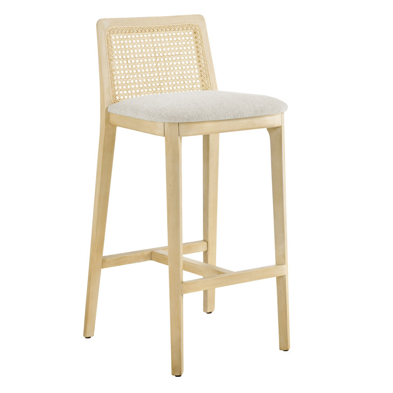 Tabouret de bar Monarch, Blanc / Naturel