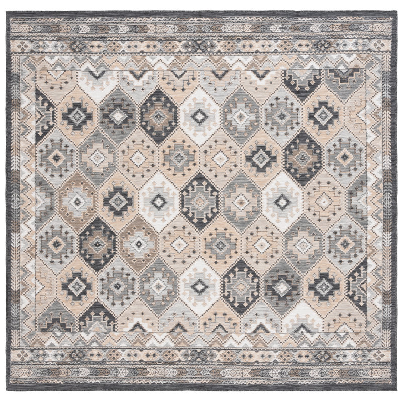 Chenery Sunrise Geometric Indoor/Outdoor Area Rug, Square 6'7"