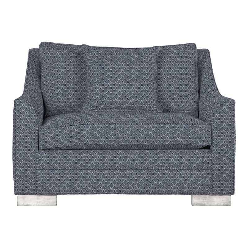 Chaise et demi 50,5 po Nicholas, Perigold Rise Indigo, Casablanca