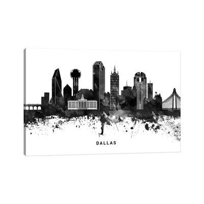 " Dallas Skyline Black And White " by WallDecorAddict
