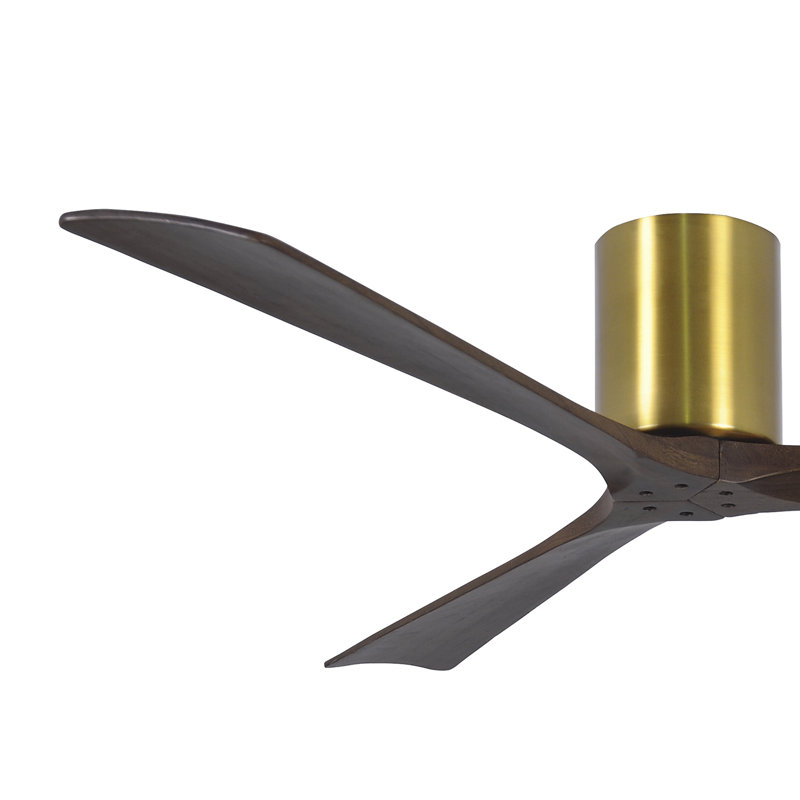 Ventilateur de plafond à 3 pales Olivier, Laiton brossé, Ton noyer, 72"