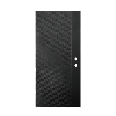 Porte extérieure contemporaine en fibre de verre 36 po x 80 po, panneau affleurant à rainure en V, fini brossé, ouverture vers l'intérieur à gauche, cadre en vinyle de 4-9/16 po avec moulure de brique
