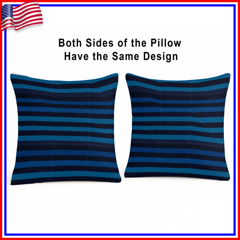 Stripes Throw Pillow, Pattern Double Sided Pillows, 14 x 14 inches