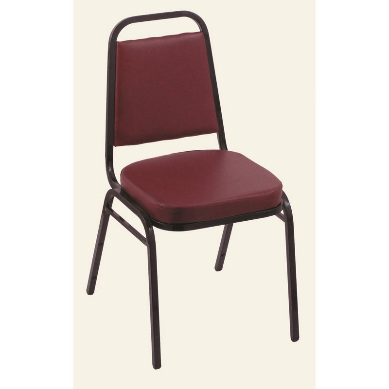 Chaise empilable avec accoudoirs et coussin, Vinyle de Bourgogne