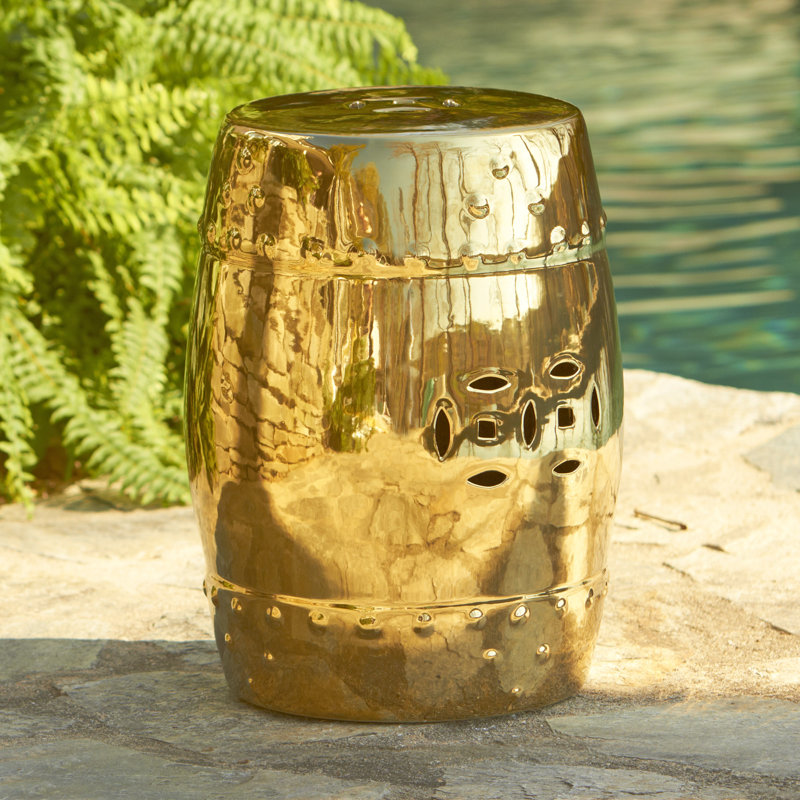 Greylock Accent Stool, Gold