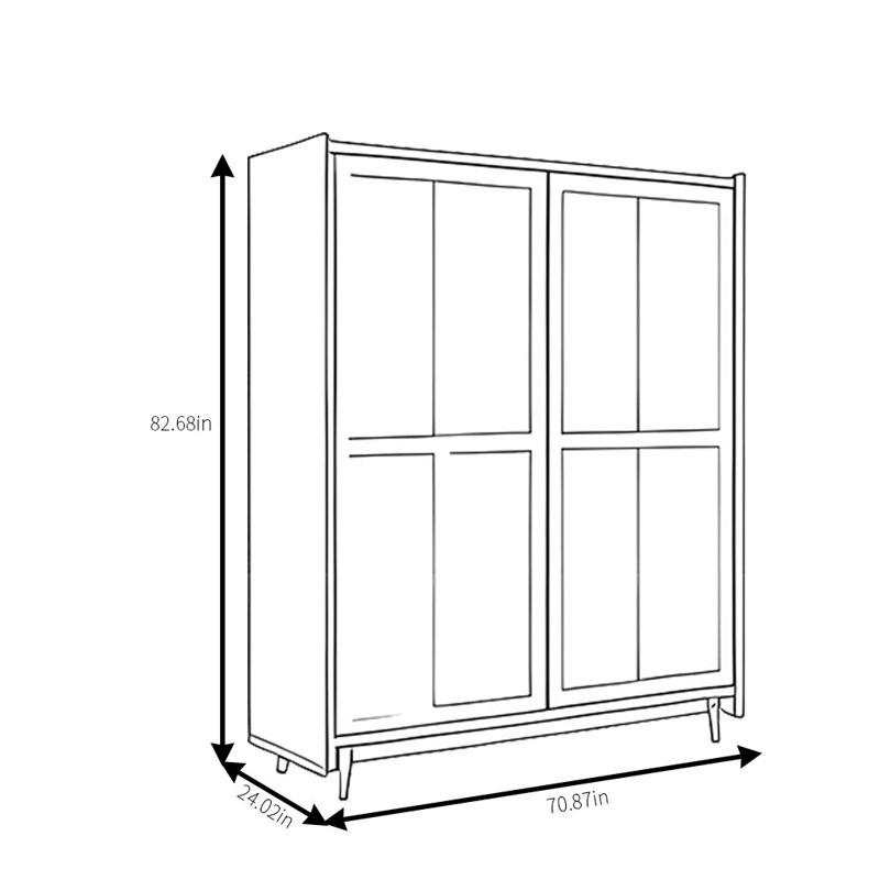 Delfinia, H 82,68 po x l 70,87 po x P 24,02 po, Brun