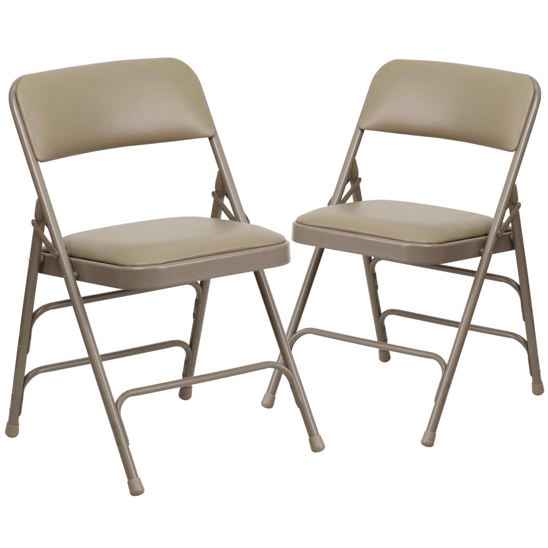 HERCULES Series Metal Folding Chairs with Padded Seats - Metal Folding Chairs (Set of 2) Inbox Zero 