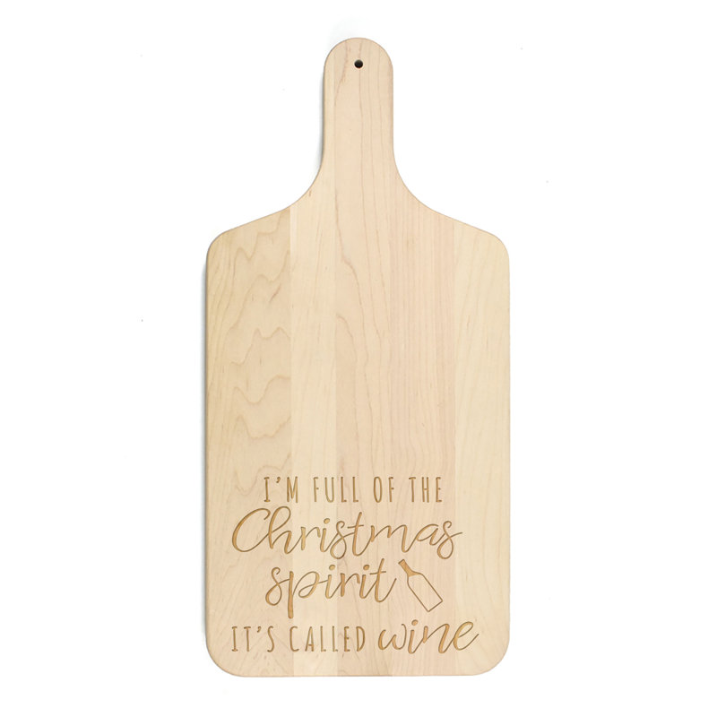 Christmas Spirit Wine Cutting Board