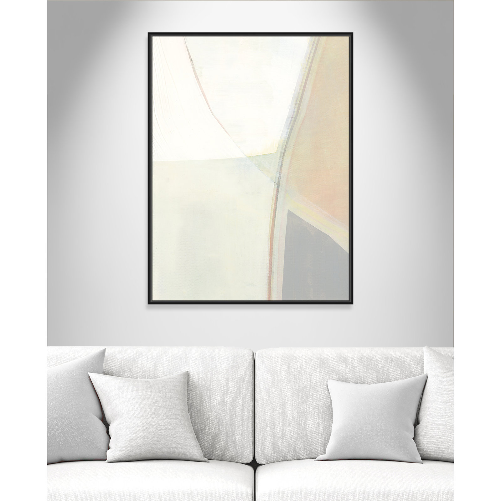 Alexandria "In Neutral II" Painting by Cartissi, 41.5" H x 31.5" W x 2" D, Black Framed Canvas