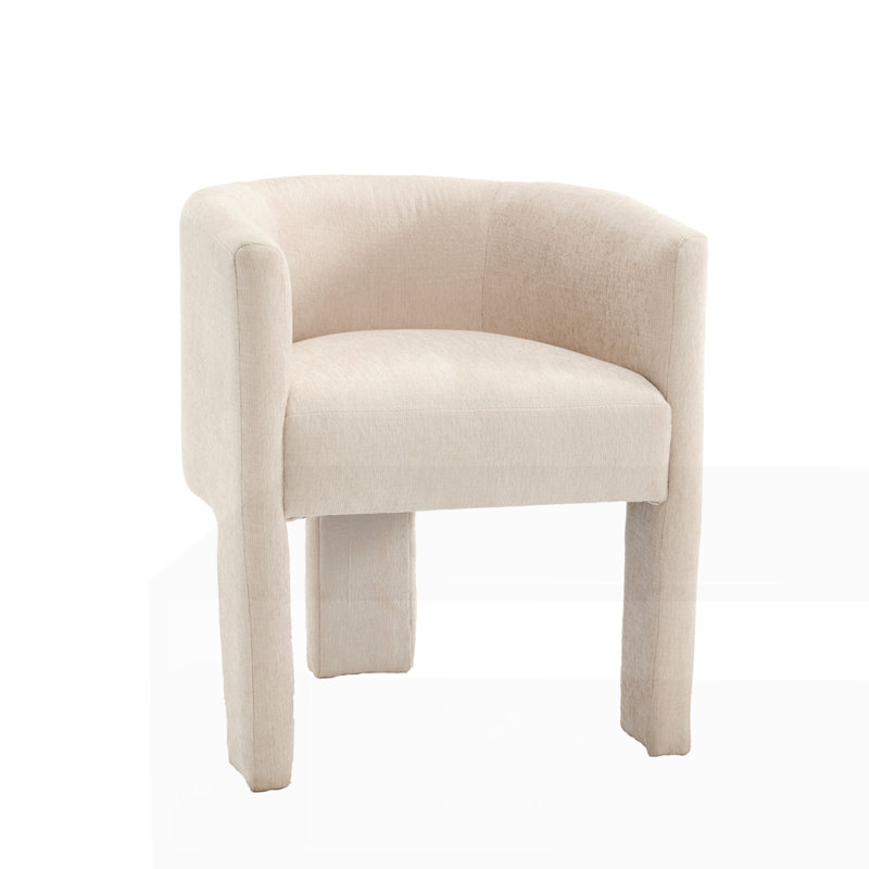 Chaise d'appoint rembourrée Mid-Century, Beige