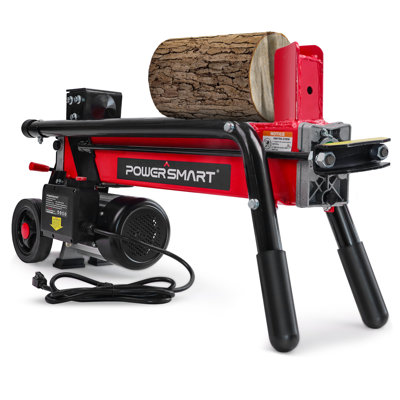 Powersmart 7 Ton Electric Log Splitter, 120V 15A, 20" Log Length, 10" Diameter, 3200 PSI Hydraulic, Wood Splitter For Home Heating & Yard Maintenance