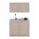 Ensemble de meubles de cuisine Ashura 2 pièces en bois manufacturé, 100 cm de largeur, avec meuble sous-évier et meuble haut – Gris pâle