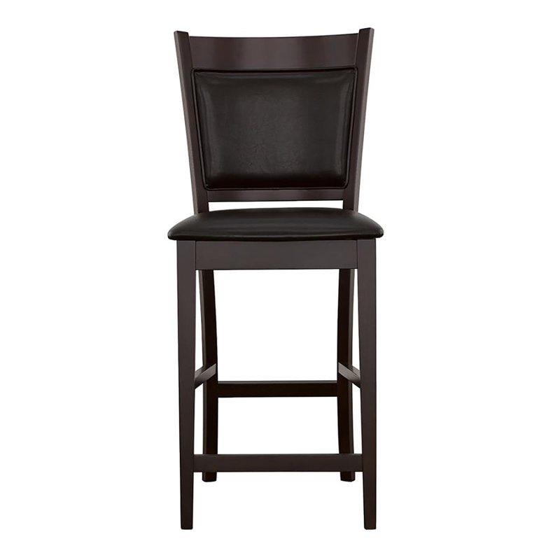 Tabourets noirs et espresso rembourrés à hauteur de comptoir (ensemble de 2)