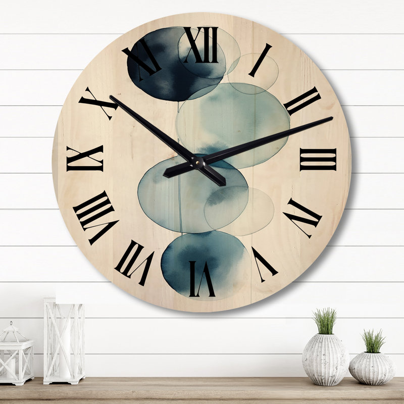 Horloge murale Orbular Unity Minimalin Retro Blue IV - Modern, Grand