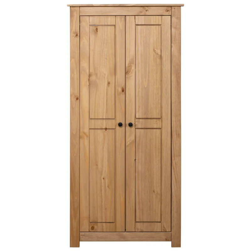 Byron 2 Door Solid Wood Wardrobe, Natural Wood