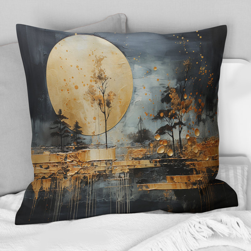 Coussin décoratif doré et doré Golden Gleam I - Abstract Collages