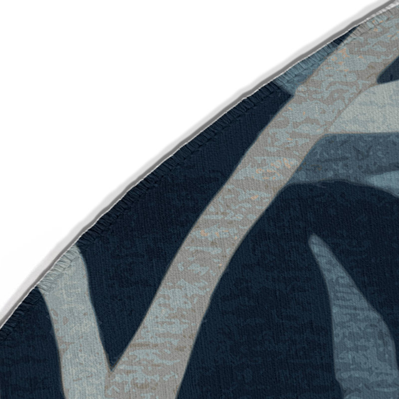 Tapis intérieur et extérieur bleu Nature, Rond 5 pi