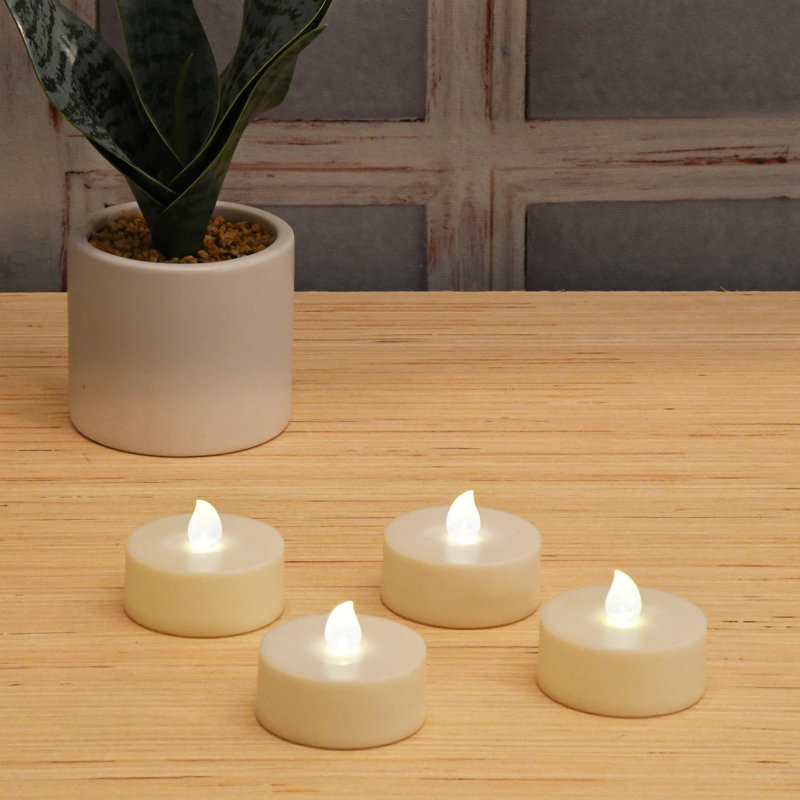 Extra Large Battery Operated Tea Lights with Remote Control, White