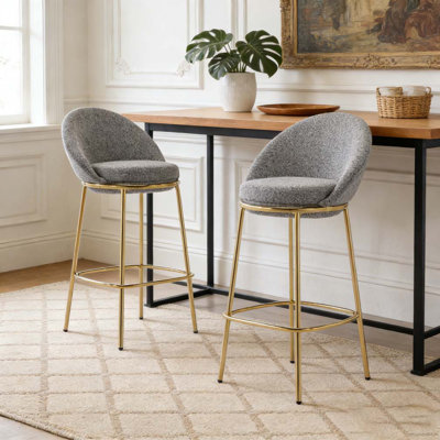 Indoor Metal Upholstered Barstool Set