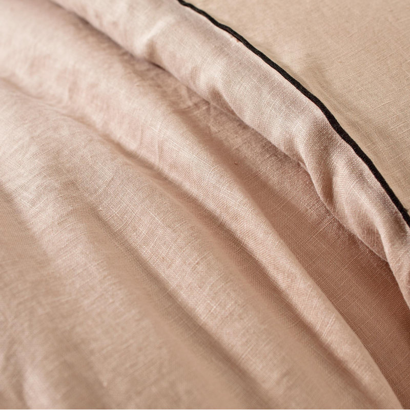 Dziedzic 100% Linen Solid Colour Duvet Cover, Red/Grey