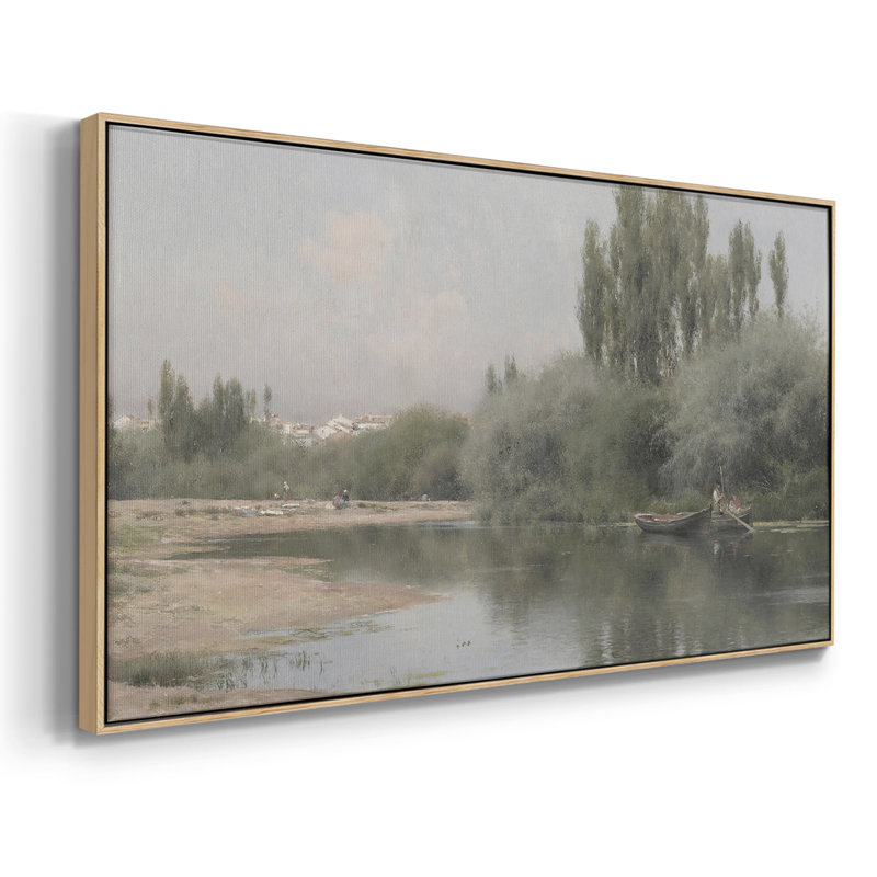 Série paysage -DXCII- Toile tendue avec châssis tendue, prête à être accrochée, H 17 po x l 33 po, Naturel