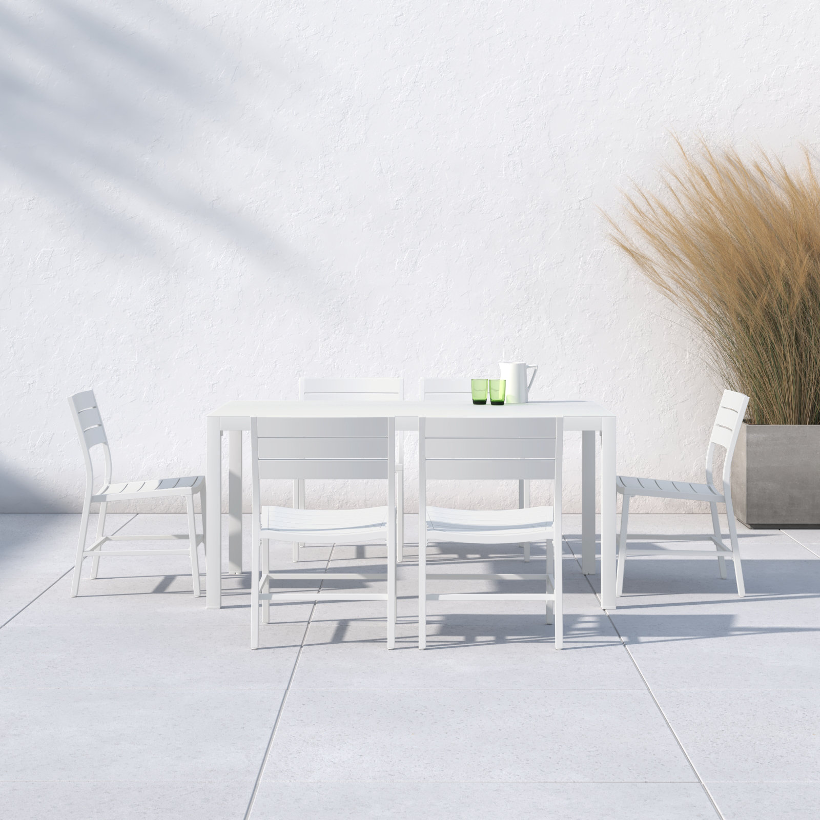Armando 64" Patio Dining Set, White