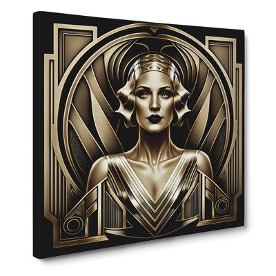 Art Deco Woman Art Deco No.1 - Wrapped Canvas