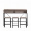 Console 59 po avec prise de courant et lumière DEL, 3 tabourets de selle-1441797698
