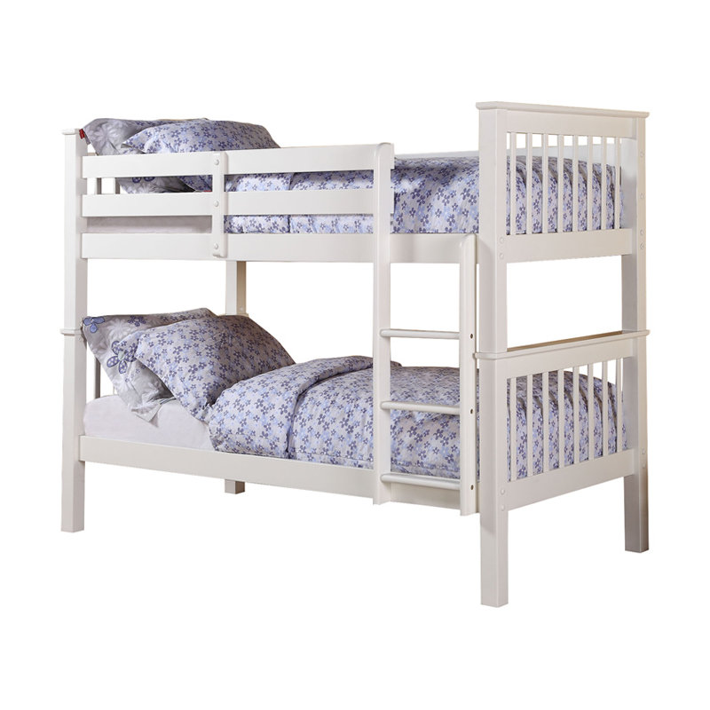 Bunk Bed with Built-in Ladder Included, White