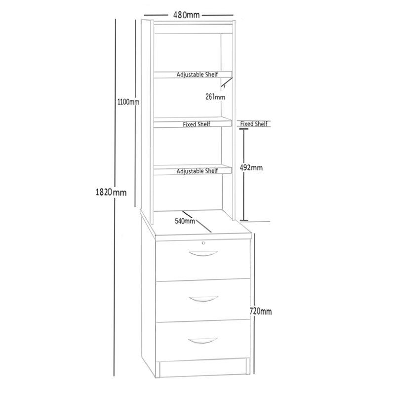 182cm H Storage Unit, White