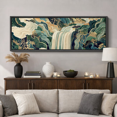 Hokusai Ukiyo-e Japanese Waterfall Living Room Extra Large Pictures Framed Canvas Print Wall Art