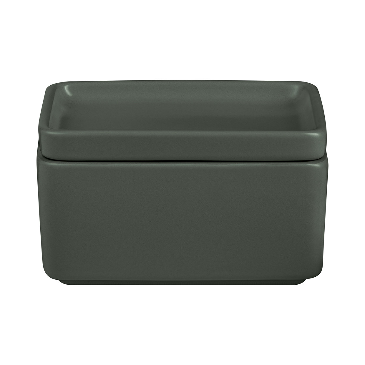Pilar Stoneware Butter Dish, Agave Green