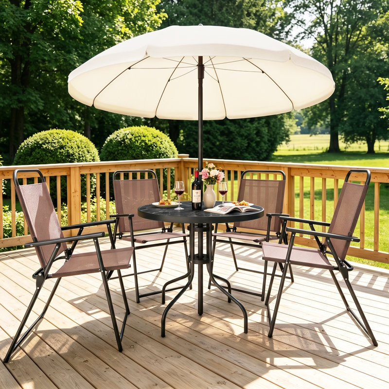 Ensemble de conversation pour 4 personnes, Brown