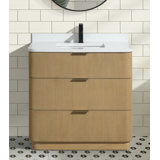 Azam 36'' Single Bathroom Vanity With Engineered Quartz Top
